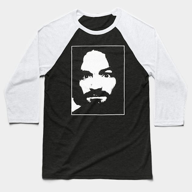 Charles Manson Baseball T-Shirt by Elemental Edge Studio